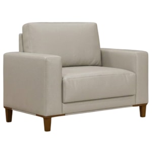 Poltrona Decorativa Oasis Pes Madeira Courino TCS 725 MOLL
