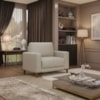 Poltrona Decorativa Oasis Pes Madeira Courino TCS 725 MOLL