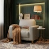 Poltrona Decorativa Oasis Pes Madeira Courino TCS 725 MOLL