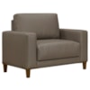Poltrona Decorativa Oasis Pes Madeira Courino TCS 726 MOLL