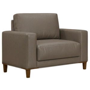 Poltrona Decorativa Oasis Pes Madeira Courino TCS 726 MOLL