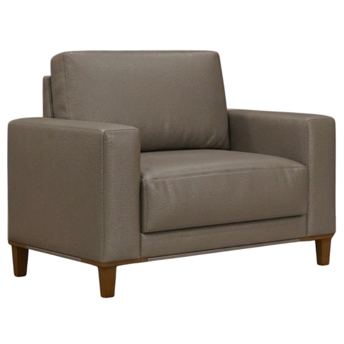 Poltrona Decorativa Oasis Pes Madeira Courino TCS 726 MOLL