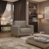 Poltrona Decorativa Oasis Pes Madeira Courino TCS 726 MOLL