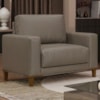Poltrona Decorativa Oasis Pes Madeira Courino TCS 726 MOLL