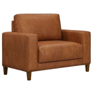 Poltrona Decorativa Oasis Pes Madeira Courino TCS 727 MOLL