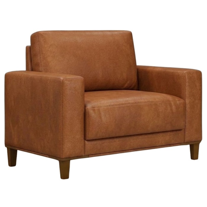 Poltrona Decorativa Oasis Pes Madeira Courino TCS 727 MOLL