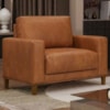Poltrona Decorativa Oasis Pes Madeira Courino TCS 727 MOLL