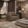 Poltrona Decorativa Oasis Pes Madeira Courino TCS 729 MOLL