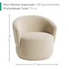 Poltrona Decorativa Organica Base Fixa Veludo Bege MPassos