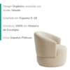 Poltrona Decorativa Organica Base Fixa Veludo Bege MPassos