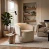 Poltrona Decorativa Organica Base Fixa Veludo Bege MPassos