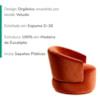 Poltrona Decorativa Organica Base Fixa Veludo Terracota MPassos