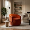 Poltrona Decorativa Organica Base Fixa Veludo Terracota MPassos