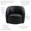 Poltrona Decorativa Organica Essence Base Fixa Courino TCS 724 MOLL