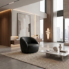 Poltrona Decorativa Organica Essence Base Fixa Courino TCS 724 MOLL