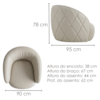 Poltrona Decorativa Organica Essence Base Fixa Courino TCS 725 MOLL