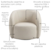 Poltrona Decorativa Organica Essence Base Fixa Courino TCS 725 MOLL