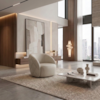 Poltrona Decorativa Organica Essence Base Fixa Courino TCS 725 MOLL
