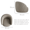Poltrona Decorativa Organica Essence Base Fixa Courino TCS 726 MOLL