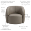 Poltrona Decorativa Organica Essence Base Fixa Courino TCS 726 MOLL