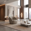 Poltrona Decorativa Organica Essence Base Fixa Courino TCS 726 MOLL