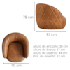 Poltrona Decorativa Organica Essence Base Fixa Courino TCS 727 MOLL