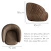 Poltrona Decorativa Organica Essence Base Fixa Courino TCS 729 MOLL