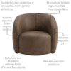 Poltrona Decorativa Organica Essence Base Fixa Courino TCS 729 MOLL