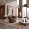 Poltrona Decorativa Organica Essence Base Fixa Courino TCS 729 MOLL