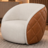 Poltrona Decorativa Organica Essence Base Fixa Linho E Courino TCA 210 TCS 727 MOLL
