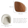 Poltrona Decorativa Organica Essence Base Fixa Linho E Courino TCA 210 TCS 727 MOLL