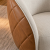 Poltrona Decorativa Organica Essence Base Fixa Linho E Courino TCA 210 TCS 727 MOLL