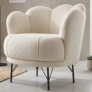 Poltrona Decorativa Organica Flora Pes Ferro Boucle TCE 1010 MOLL
