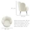 Poltrona Decorativa Organica Flora Pes Ferro Boucle TCE 1010 MOLL