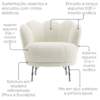 Poltrona Decorativa Organica Flora Pes Ferro Boucle TCE 1010 MOLL