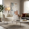 Poltrona Decorativa Organica Flora Pes Ferro Boucle TCE 1010 MOLL