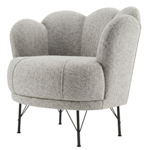 Poltrona Decorativa Organica Flora Pes Ferro Boucle TCE 1018 MOLL