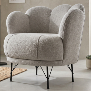 Poltrona Decorativa Organica Flora Pes Ferro Boucle TCE 1018 MOLL