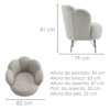 Poltrona Decorativa Organica Flora Pes Ferro Boucle TCE 1018 MOLL