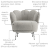 Poltrona Decorativa Organica Flora Pes Ferro Boucle TCE 1018 MOLL