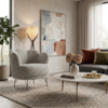 Poltrona Decorativa Organica Flora Pes Ferro Boucle TCE 1018 MOLL