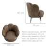 Poltrona Decorativa Organica Flora Pes Ferro Courino TCS 729 MOLL