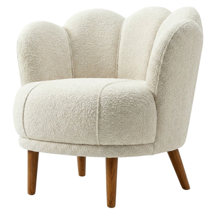 Poltrona Decorativa Organica Flora Pes Madeira Boucle TCE 1010 MOLL