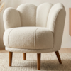 Poltrona Decorativa Organica Flora Pes Madeira Boucle TCE 1010 MOLL