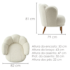Poltrona Decorativa Organica Flora Pes Madeira Boucle TCE 1010 MOLL
