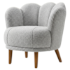 Poltrona Decorativa Organica Flora Pes Madeira Boucle TCE 1018 MOLL