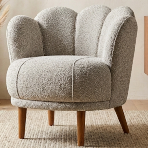 Poltrona Decorativa Organica Flora Pes Madeira Boucle TCE 1018 MOLL