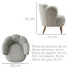 Poltrona Decorativa Organica Flora Pes Madeira Boucle TCE 1018 MOLL