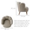 Poltrona Decorativa Organica Flora Pes Madeira Courino TCS 726 MOLL