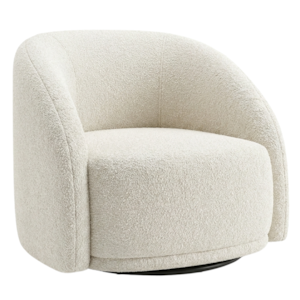 Poltrona Decorativa Organica Joy Base Giratoria Boucle TCE 1010 MOLL